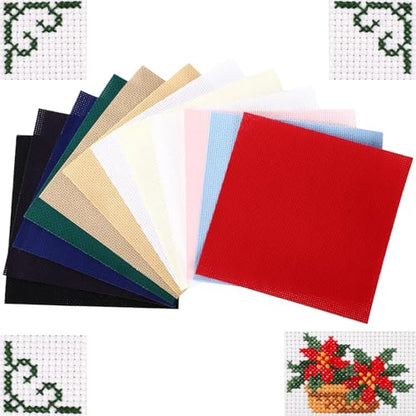 12 Pcs 14 Count Cotton Aida Cloth (12 Count)