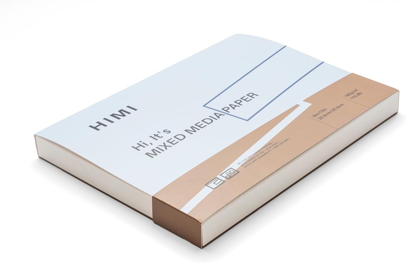 HIMI Mix Media Paper Pad 9X12''(180g/m²) 90 Sheets Mix Paper Pad, Side Wire Bound, Fine Texture, in Gouache Acrylic Art Pad for Sketching, Ink Sketch Book, Art Supplies Drawing Pad Gift (Blue) - Crafty Corner
