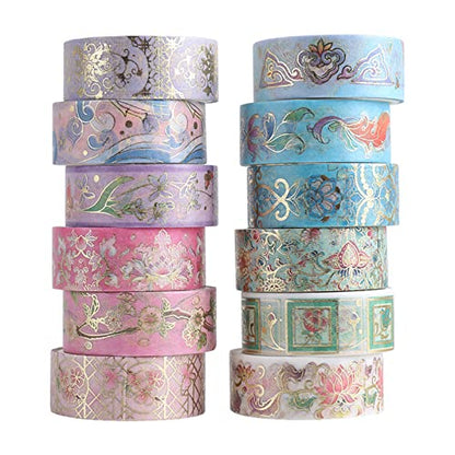 12 Rolls Floral Washi Tape Set (12 Count)