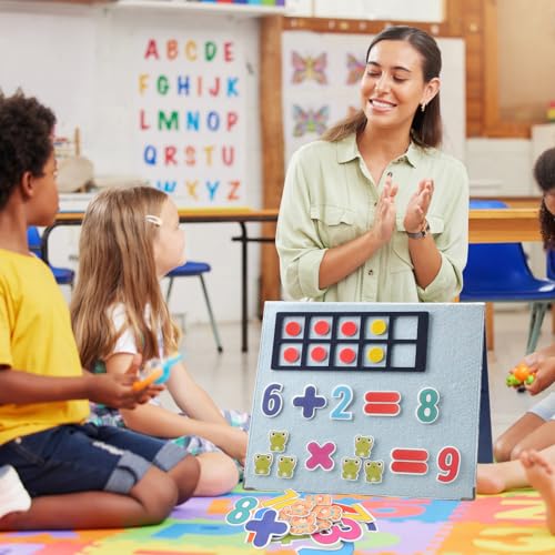 Felt Ten Frame Set Math Manipulative Counter for Elementary (136 Count)