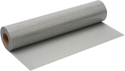 Silver Glitter HTV Roll -12" x10ft Iron on Heat Transfer Vinyl for DIY Shirts Gifts