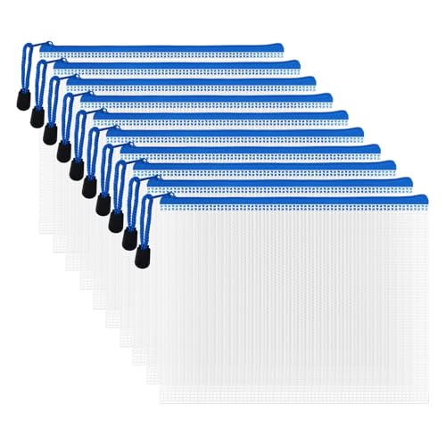 10 Pcs Zipper File Bags (10 Count)