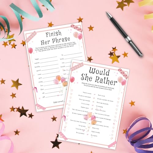 Birthday Party Games Set for Girls (20 Count)