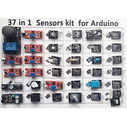 37 Set Sensor Assortment Kit 37 in 1 Sensor Module Starter Kit for Arduino MCU Educ