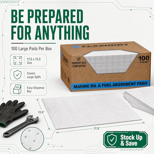 Marine Oil Spill Absorbent Boat Pads (100 Count)