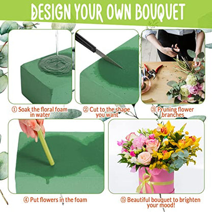30 Pcs Floral Foam Blocks 7. 9''lx3. 5''wx2. 4"h Green Wet and Dry Flower Foam for Fresh and Artificial Flower Arrangements Bulk Florist Supplie for Wedding