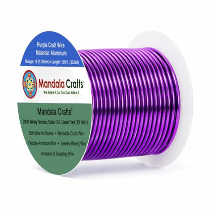 16 Gauge Purple Anodized Aluminum Craft Wire