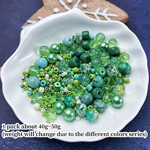 Assorted Glass Resin Beads Multi Size Colors Smooth Cracked Gravel Millet Spacer Beads for Bracelets Necklace Earring DIY Jewelry Making Craft