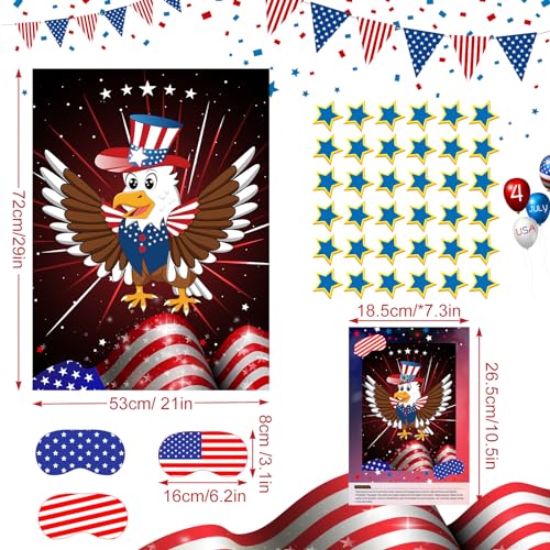 4th of July Patriotic Party Game for Kid Pin The Tail on The Eagle