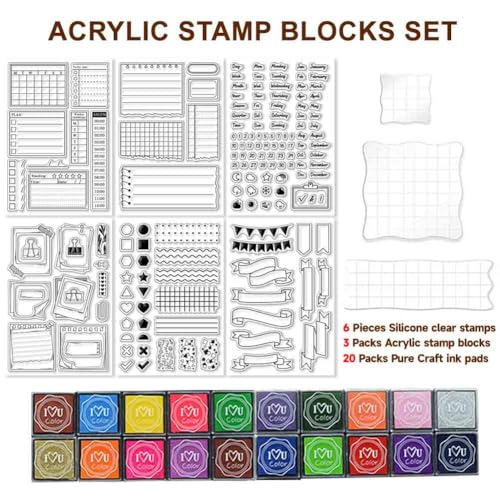 29 Pcs Journal Stamps for Crafting Card Making Supplies Set (29 Count)