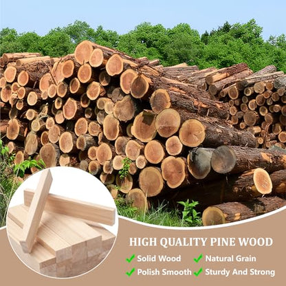 Wooden Dowels Wood Strips Slats for Crafts 3 (30 Count)