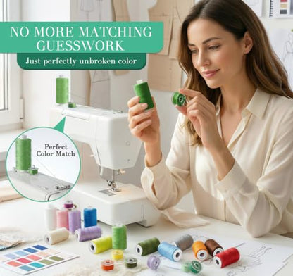 700 Yard 36 Color Sewing Thread Kit with Prewound Bobbins (2100 Foot)