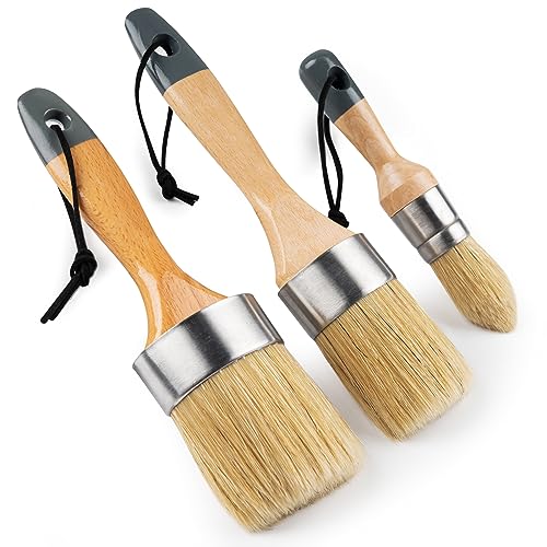3 Pack Chalk & Wax Paint Brushes Set