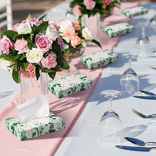 24 Packs 960 Sheets Tissue Cube Car Facial Boxes Disposable Facial Travel Tissues Holder Soft Watercolor Boxes 2 Ply 40 Sheets for Wedding Household Car Kitchen Bathroom