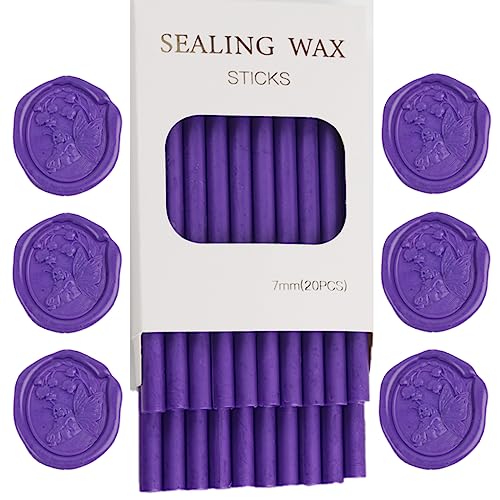 20pcs Purple Wax Seal Sticks for Wedding Invitations & Envelope Sealing (20 Ounce)