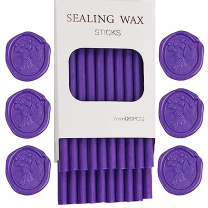 20pcs Purple Wax Seal Sticks for Wedding Invitations & Envelope Sealing (20 Ounce)