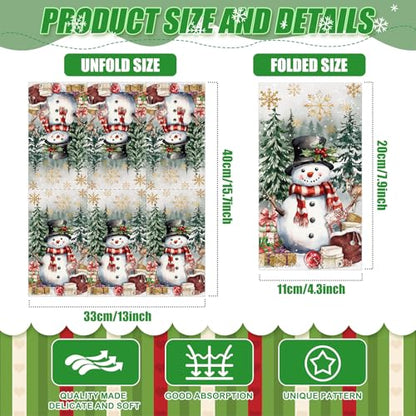 100 Pcs Christmas Guest Napkins for Decoupage 2 Ply Snowman Disposable Paper Napkins Snowflake Elk Xmas Tree Decorative Winter Christmas Cocktail Guest Hand Towel for Party Table Dinner Bathroom (100 Count)
