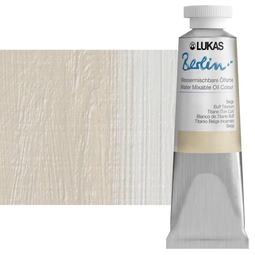 Berlin Pro Artists Water Mixable Oil Paint 37 ml Tube Buff Titanium
