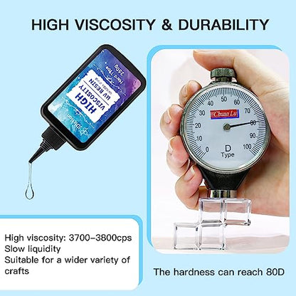 UV Resin Upgrade 300g High Viscosity Hard UV Resin with Crystal Clear Resins Kit for Doming (10.58 Ounce)