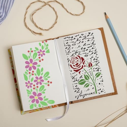 Stencils for Crafts Reusable Texture Stencils 8"x4" (18 Count)