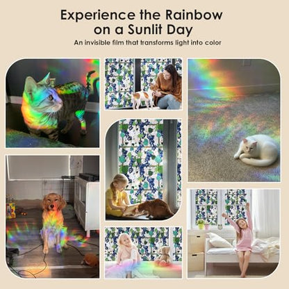 Rainbow 3D Window Stained Glass Privacy Film Decorative