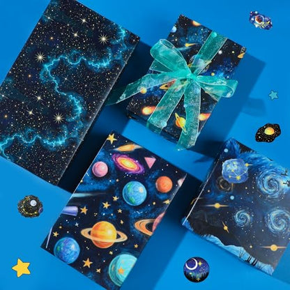 12 Sheet Galaxy Telescope Wrapping Paper (12 Count)