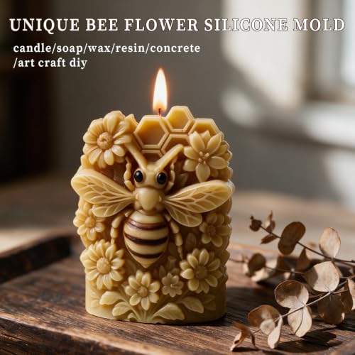 Bee Floral Candle Soap Mold