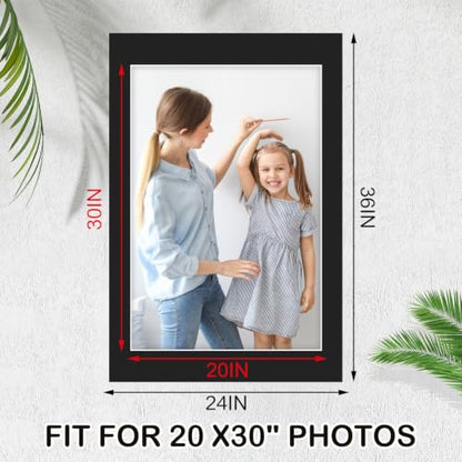 15 Pack Black Picture Mats 24x36 for 20x30 Photos