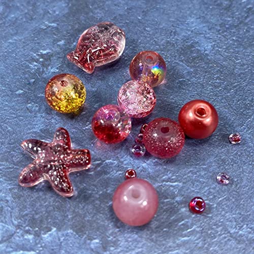 Assorted Glass Resin Beads Multi Size Colors Smooth Cracked Gravel Millet Spacer Beads for Bracelets Necklace Earring DIY Jewelry Making Craft