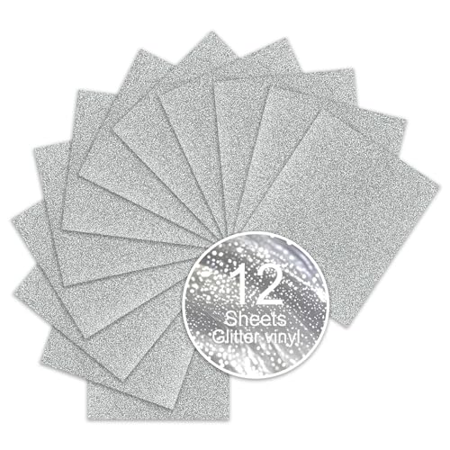 Silver Glitter Heat Transfer Vinyl (12 Count)