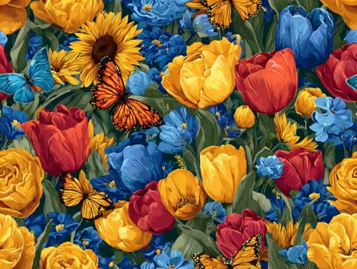14ct Counted Stamped Cross Stitch Kits for Adults Printed Flowers Cross Stitch Patterns Art Crafts Cross Stitch Supplies