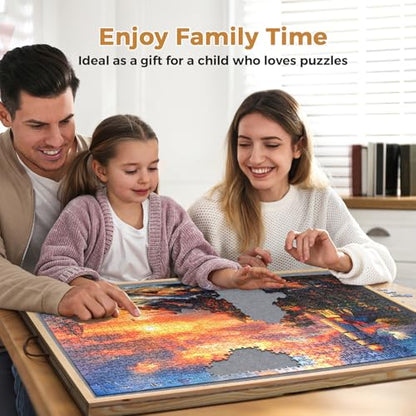 2 in 1 Rotating Tilting Puzzle Board with Drawers (1500 Count)