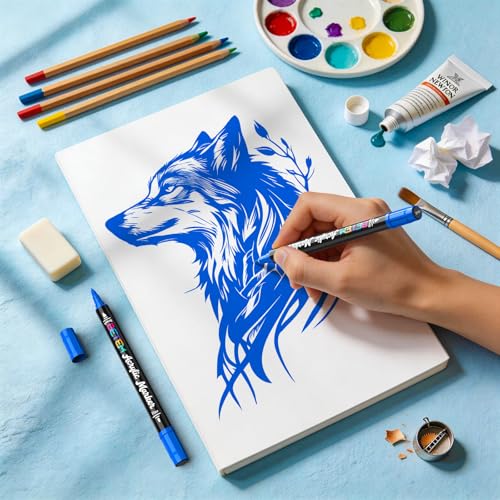 2 Blue Paint Markers for Glass (10 Count)