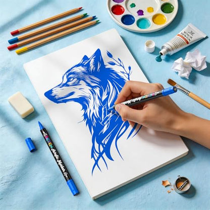 2 Blue Paint Markers for Glass (10 Count)
