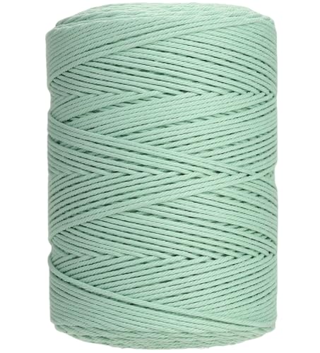 Macrame Cord 3mm x 546yards Natural Macrame Cotton Rope Colored Macrame Rope Soft Cotton Cord Macrame Supplies Craft Rope Macrame Yarn for Plant Hanger Wall Hanger Dreamcatcher