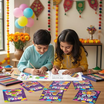 Holi Coloring Books for Kids (24 Count)