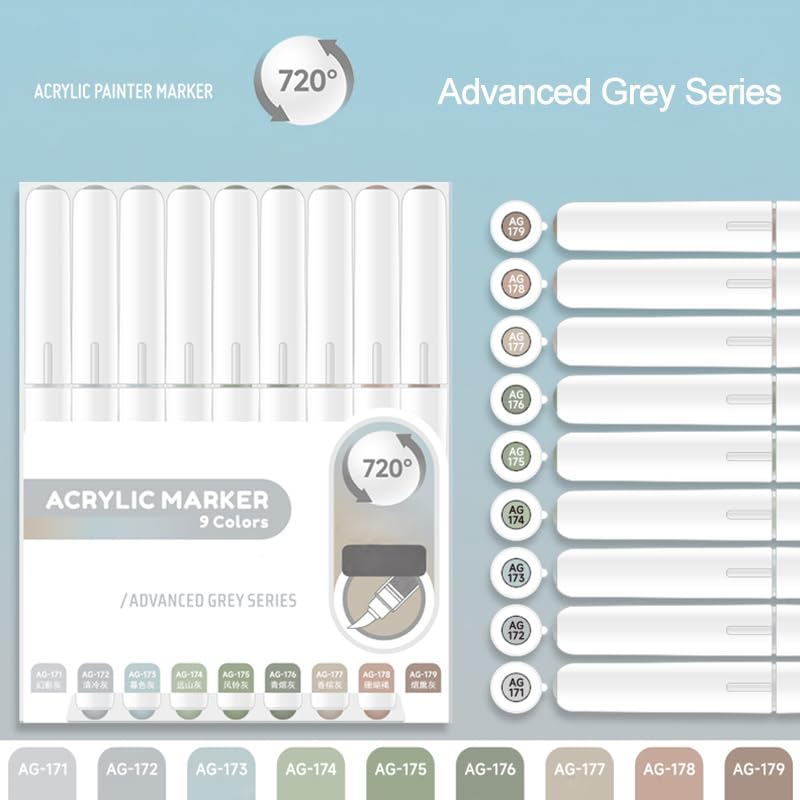 Water Based Acrylic Paint Markers (9 Count)