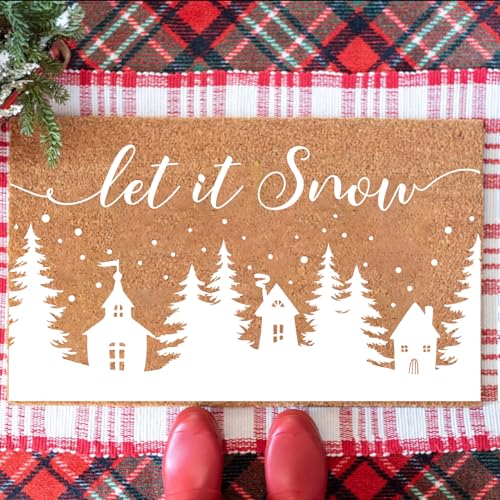 Christmas Stencils for Windows Large Christmas Stencils for Crafts Reusable (4 Count)