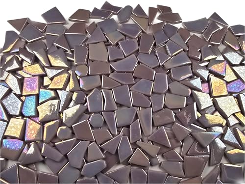 Irregular Glass Mosaic Tiles Bulk 500g Glossy and Iridescent Mosaic Glass Tiles for DIY Projects and Arts and Crafts Solid Colors and Mixes (263 Count)