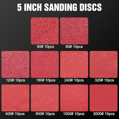 100 Pcs 5 inch Sanding Discs 60 (100 Count)