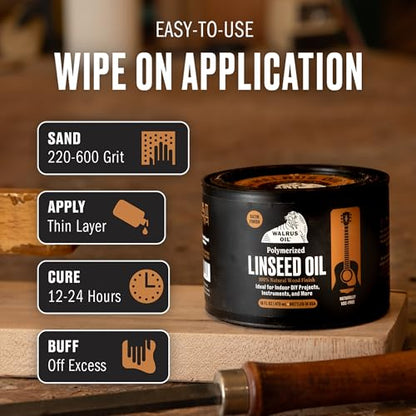 Polymerized Linseed Oil. 100% Natural (16 Fl Oz)