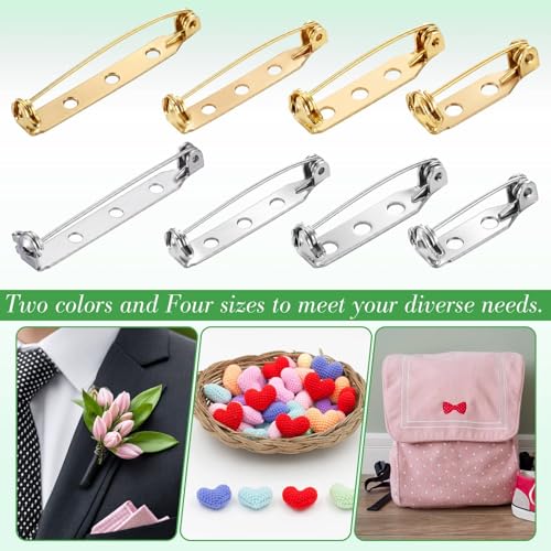 150 Pcs Brooch Pin Backs Bar Pins Backs for Crafts Safety Clasp with Plastic Box (150 Count)