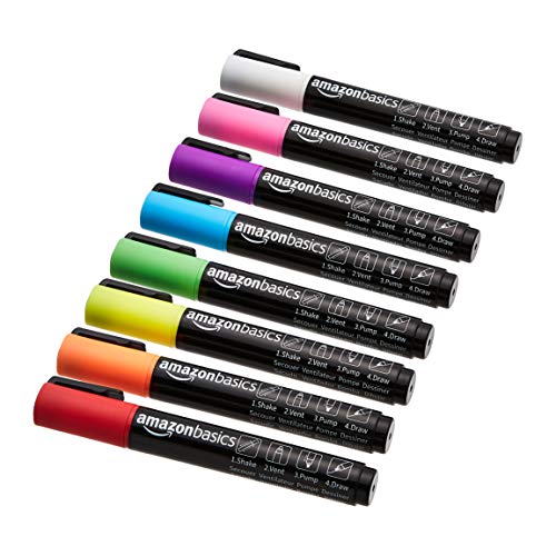 Bullet Chisel Reversible Tip Liquid Chalk Markers (8 Count)