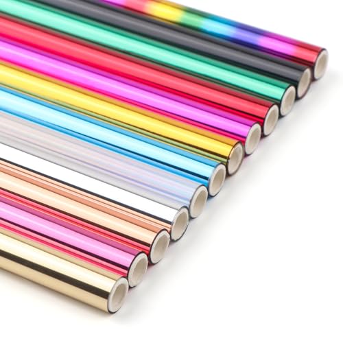 12 Pack Heat Transfer Gold Foil Sheets for Crafts Embossing Stamp Tool Heat Activated Thermal Toner Reactive Foil Roll 5.9inx4.26ft Add Stunning Foiled Elements to Any Card