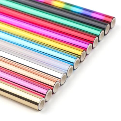 12 Pack Heat Transfer Gold Foil Sheets for Crafts Embossing Stamp Tool Heat Activated Thermal Toner Reactive Foil Roll 5.9inx4.26ft Add Stunning Foiled Elements to Any Card