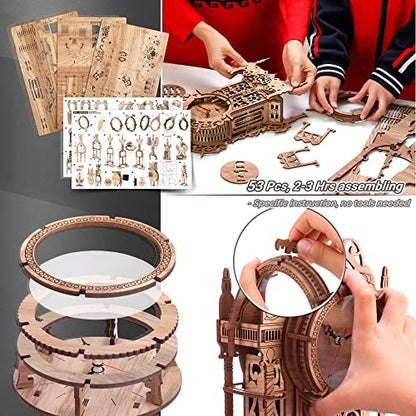 3D Wood Puzzle LED Tower Clock (58 Count)