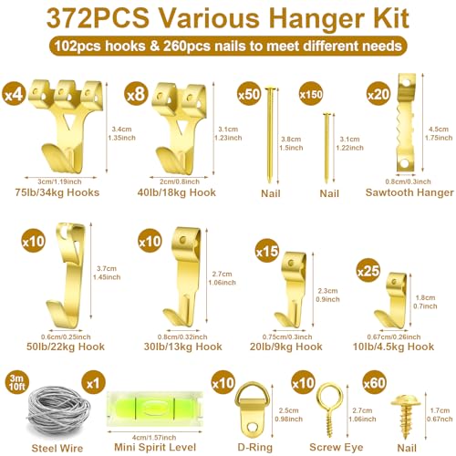 372 PCS Picture Hanging Kit (372 Count)