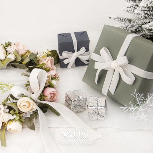 Polyester Cream White Velvet Ribbon