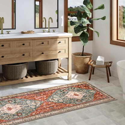 Felice Boho Tribal 2x6 Washable Runners for Hallways Non Slip (12 Sq Ft)
