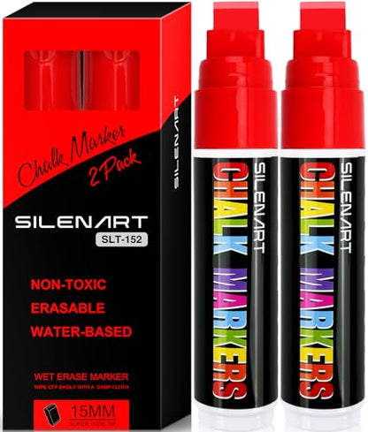 Thick Chalk Markers Red (2 Count)